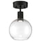Access Lighting Port Nine Burgundy, Burgundy LED SemiFlush, Matte Black Finish, Clear Glass 63148LEDD-MBL/CLR - alternate 1